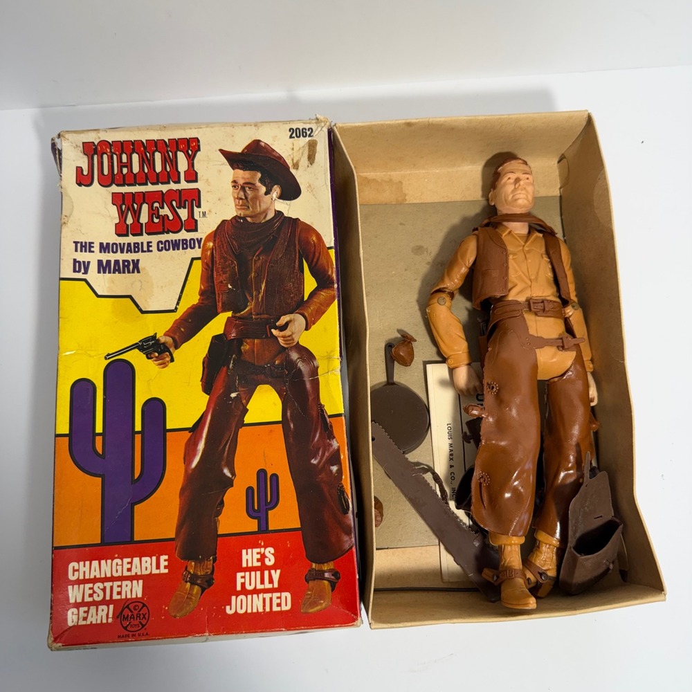 Vintage Marx Johnny West The Movable Cowboy Action Figure 2062 w/  Box As Is
